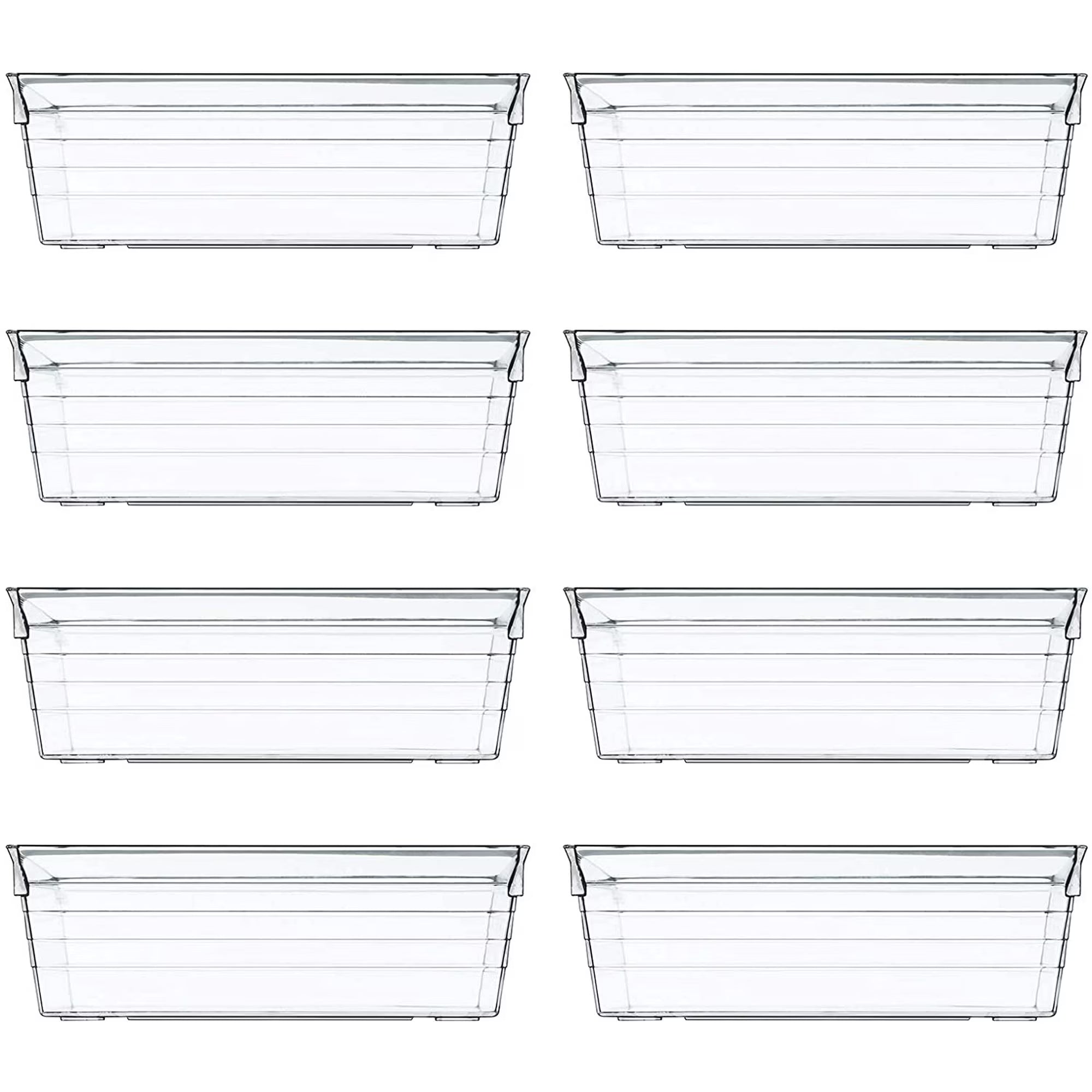Set of 8 Clear Plastic Drawer Organizer Tray J65922