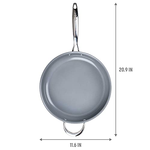 Ceramic Nonstick Deep Saute Pan with Lid, 4-Quart, Green Z912248
