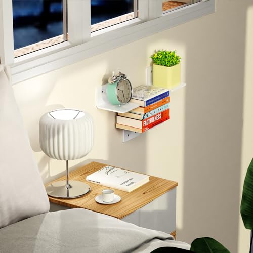 White Acrylic Wall Shelf Set of 2 O60265
