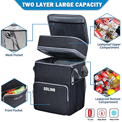 Large Rolling Cooler, Leakproof Insulated Soft Cooler Bag with Wheels and Handle A81823