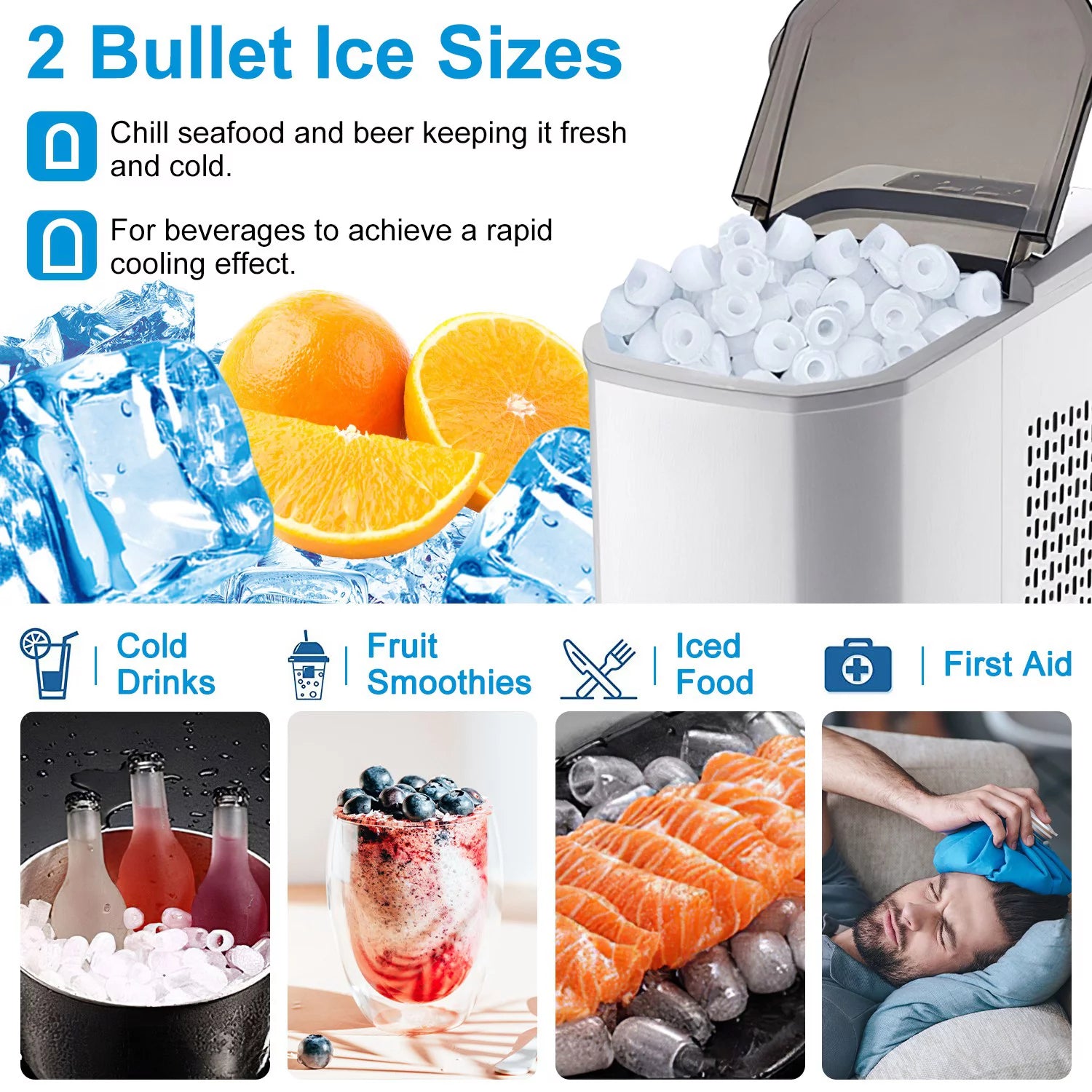 White Portable Countertop Ice Maker G9487