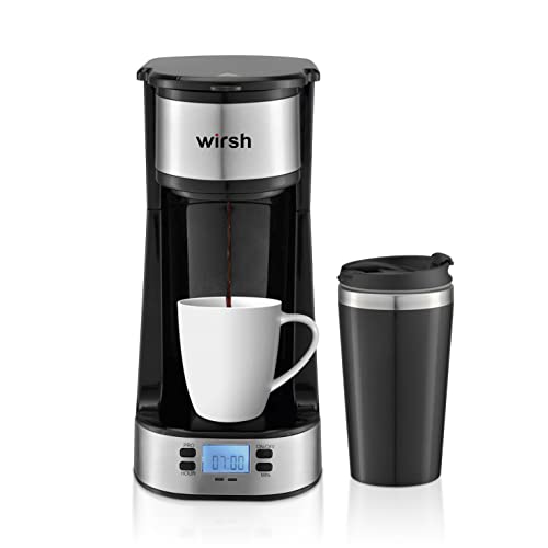 Black Single Serve Coffee Maker with Programmable Timer and LCD Display U950