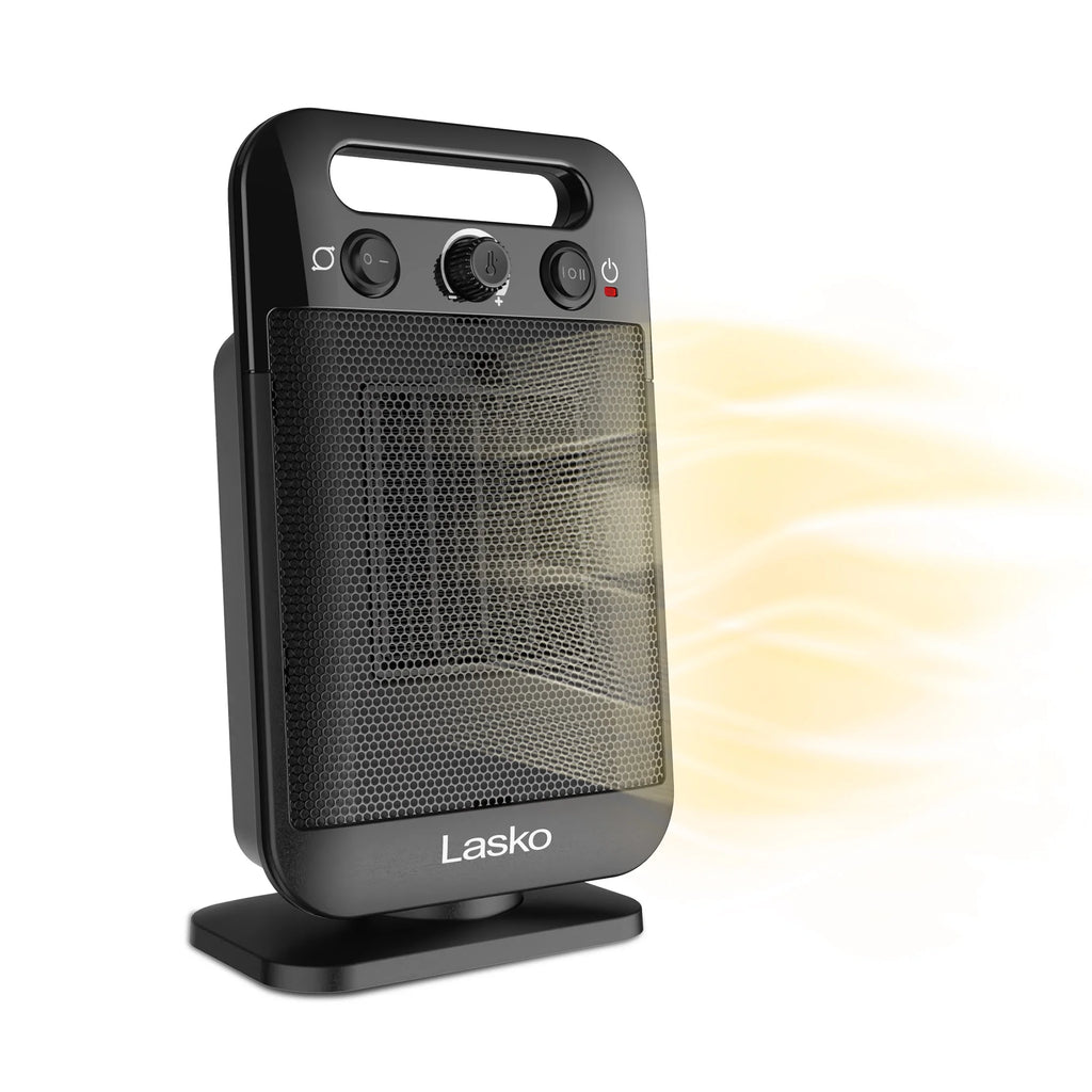12" Oscillating Ceramic Space Heater with Thermostat, Black V978182