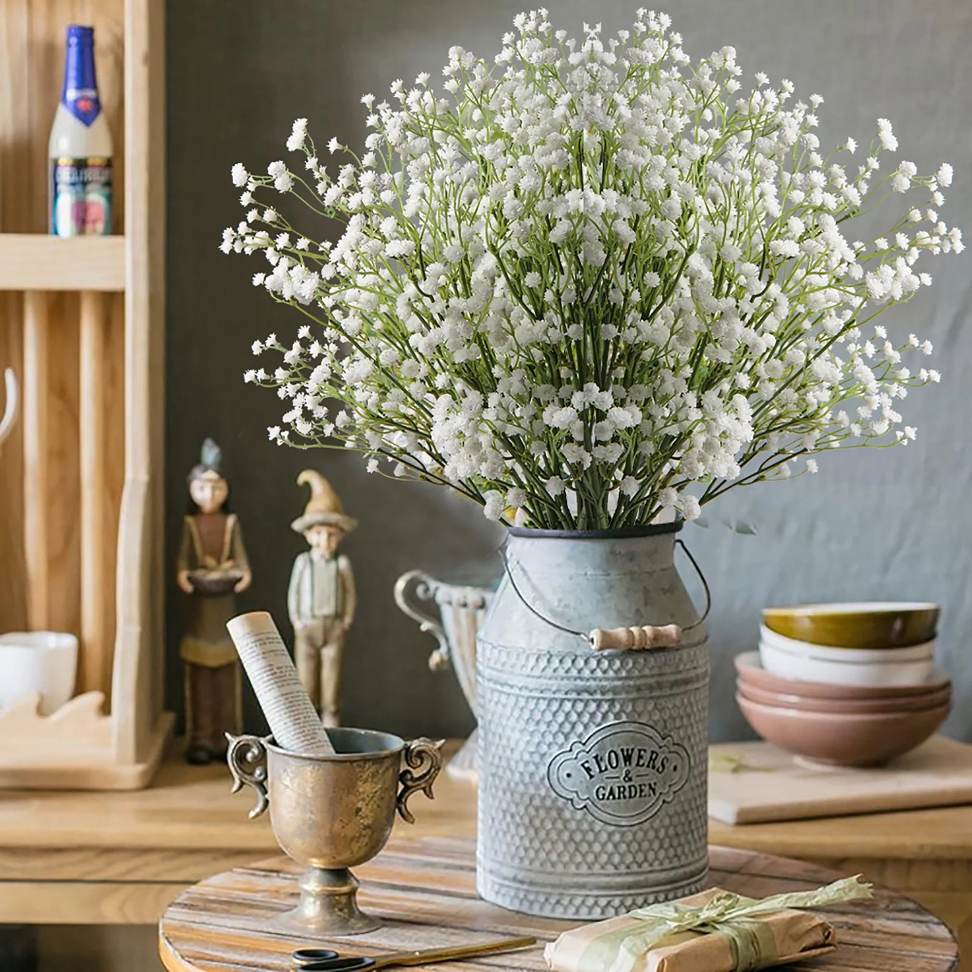 10 Pcs Artificial White Baby's Breath 23.6" A766966