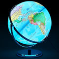13 Inch Illuminated World Globe with Stand Rewritable Light up Globe (Blue) H7872
