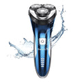 Blue IPX7 Waterproof Electric Razor with Pop-up Beard Trimmer Y601
