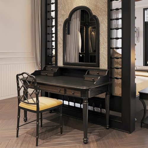 Solid Wood Dressing Table and Chair Combination Vanity Desk R906776