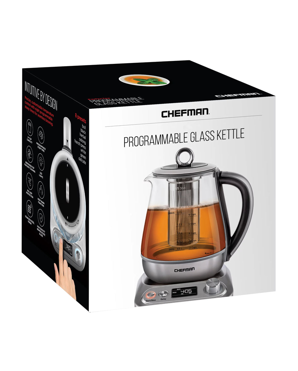 Digital Programmable Glass Electric Kettle, Stainless Steel, 1.5 Liter P4466