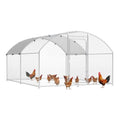 Large Metal Chicken Run Poultry Cage with Water-Resident and Anti-UV Cover, Spire Roof (10’ W x 13.2’ L x 6.4’ H) A318