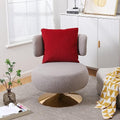 Upholstered Swivel Barrel Chair with Pillow White Orange Teddy G139287