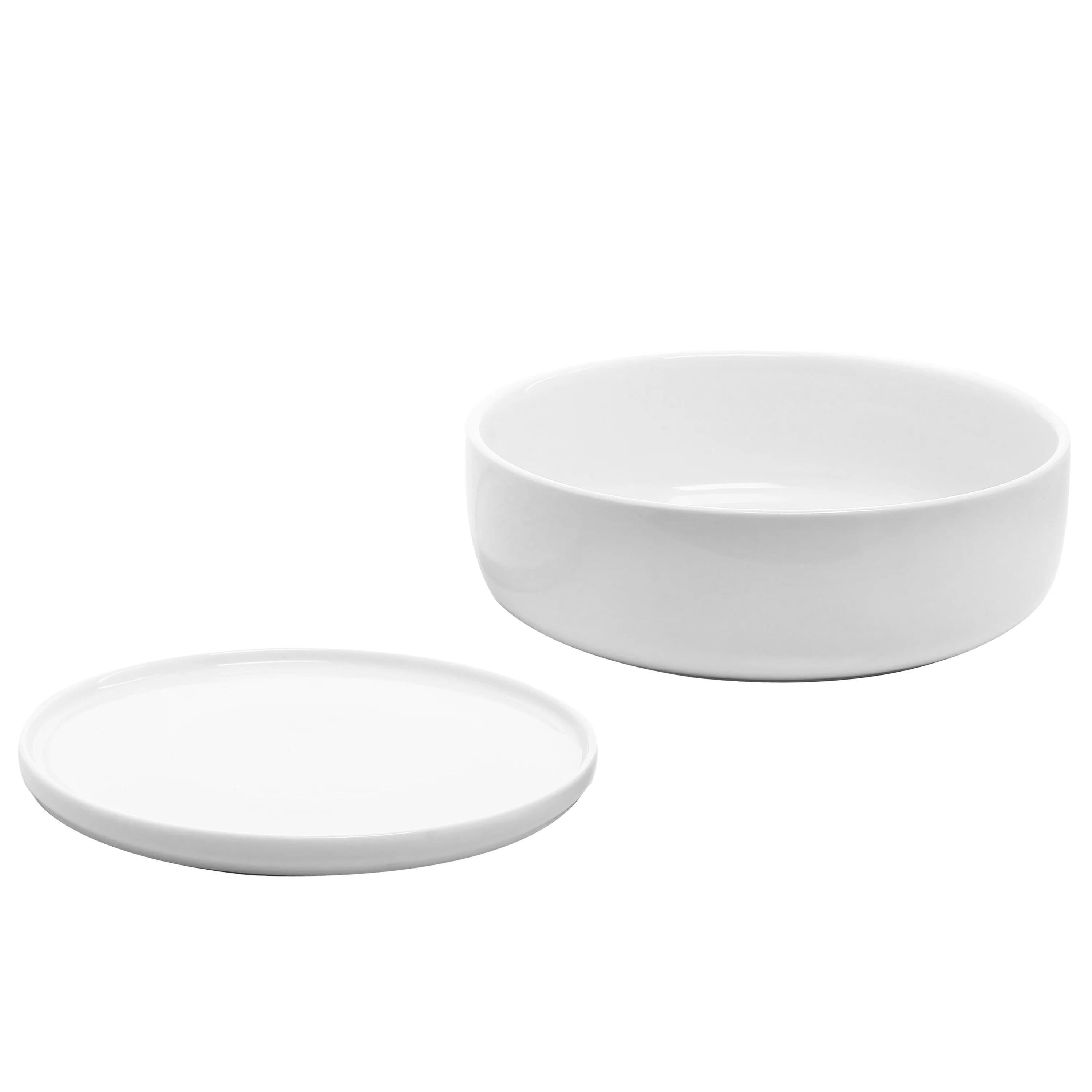 White Ceramic Round Succulent Planter W876645
