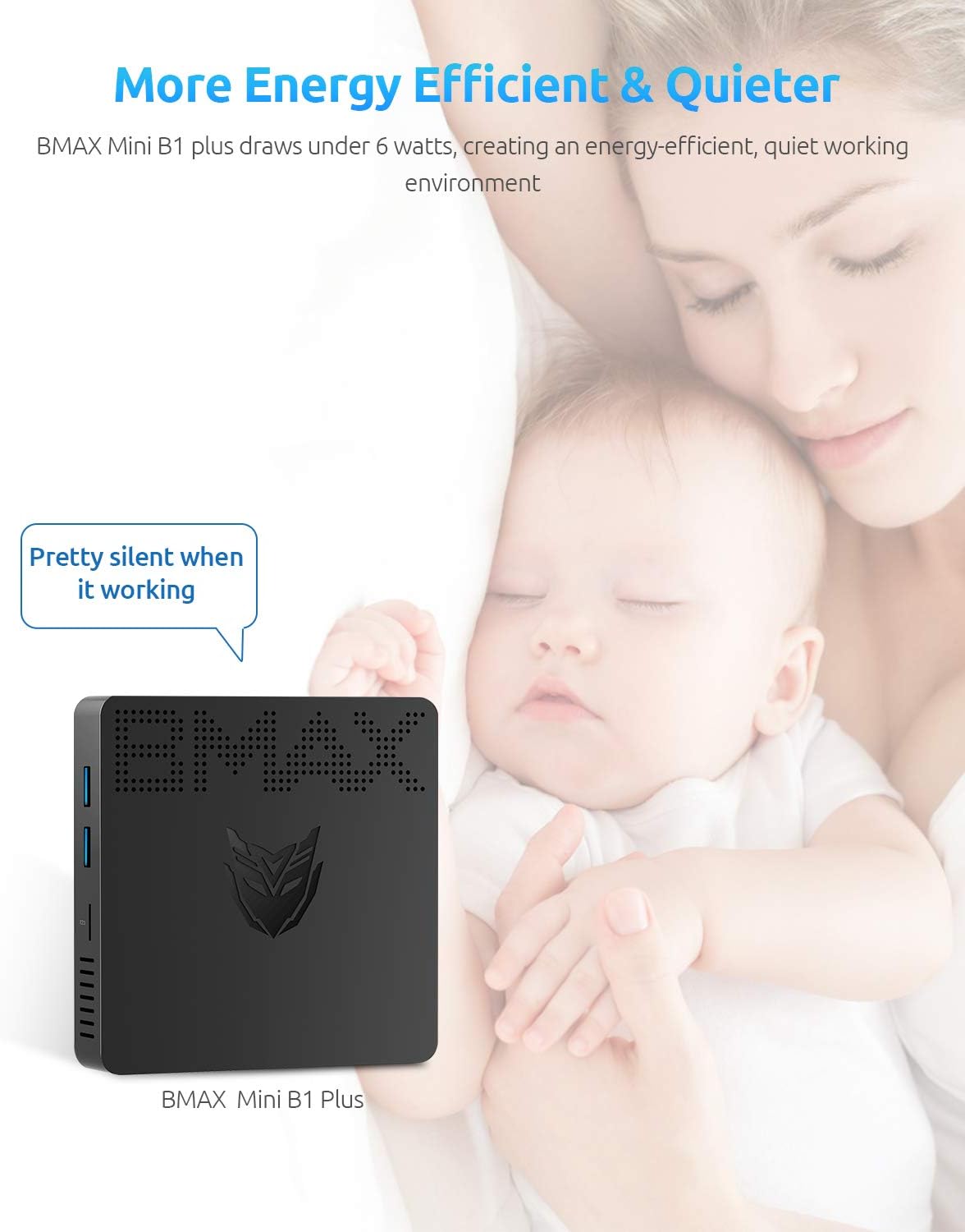 Mini PC N4000 6GB DDR4 64GB eMMC Fanless Dual WiFi HDMI+VGA 4K Dual-Screen BT4.2 USB x4 P46957