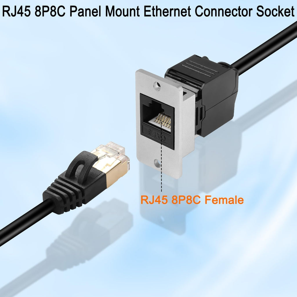 CAT6 RJ45 Female Panel Mount Ethernet Connector T3657