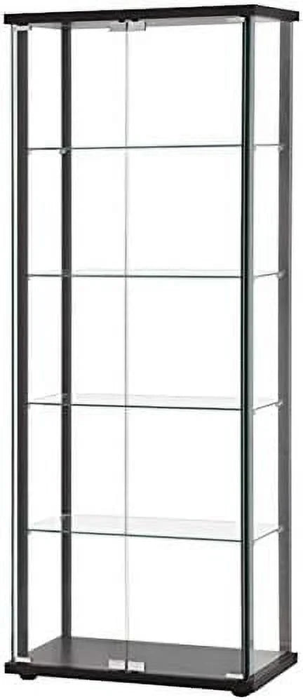 Black 5 Shelf Glass Curio Cabinet Z317648