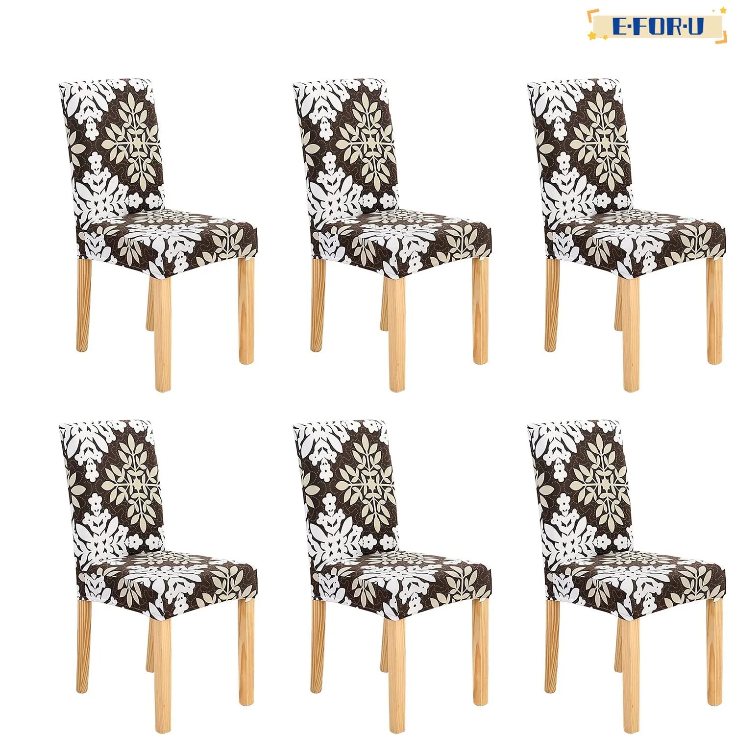 Set of 6 Stretch Spandex Dining Chair Covers H72081
