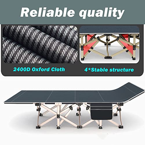 Oversize 31.5in Width Folding Camping Cot with Pad and Carry Bag A75524