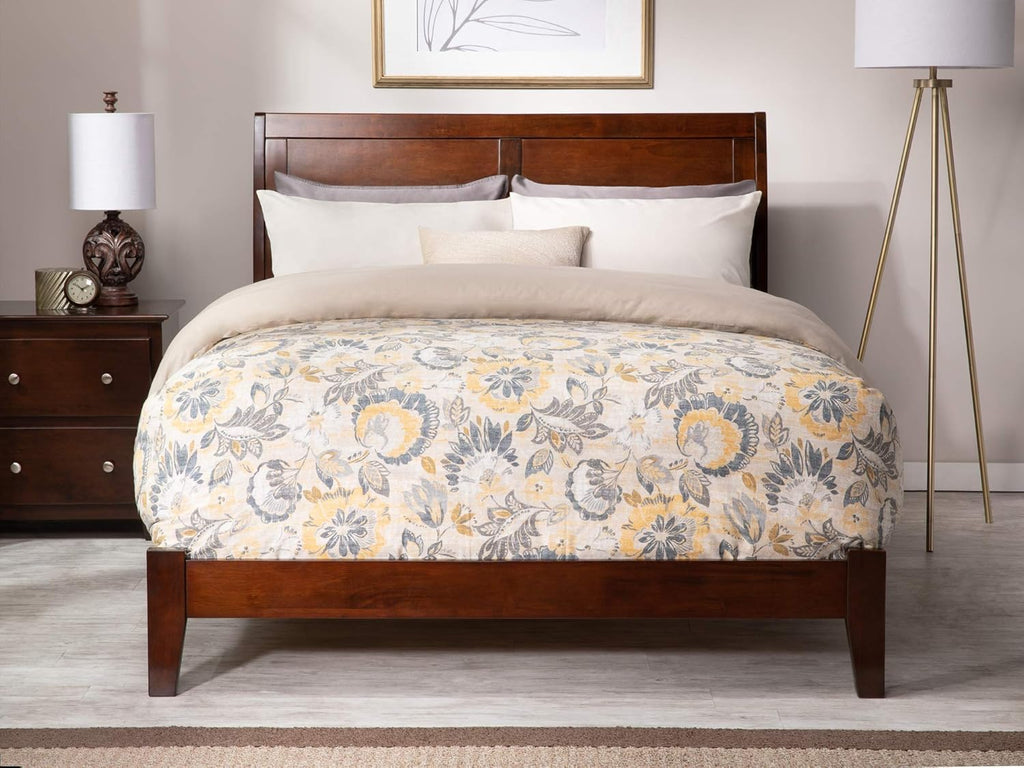 King Walnut Wood Platform Bed F6715