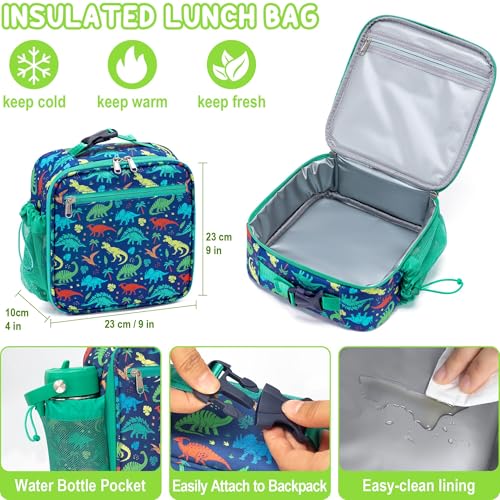 Leakproof 3-4 Compartments Lunch Bento Box Set with Insulated Thermos Food Jar, Water Bottle, Lunch Bag, Sauce Cup & Cutlery L3558