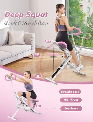 Squat Machine with Adjustable Resistance, 350lbs Capacity D7007
