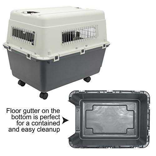 Plastic Rolling Wire Door Travel Dog Crate A683