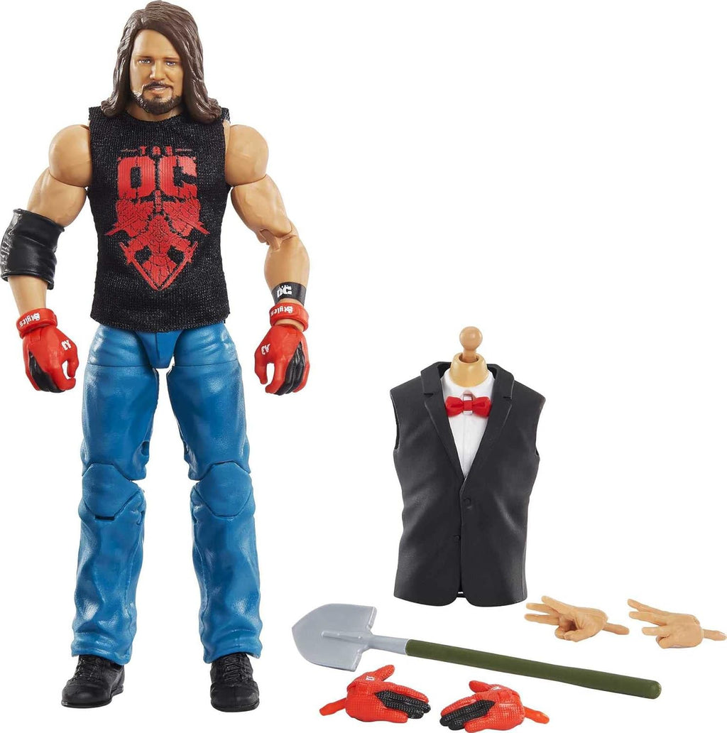 AJ Styles Action Figure with entrance shirt & Build-A-Figure Pieces, 6-in Posable Action Figure S497
