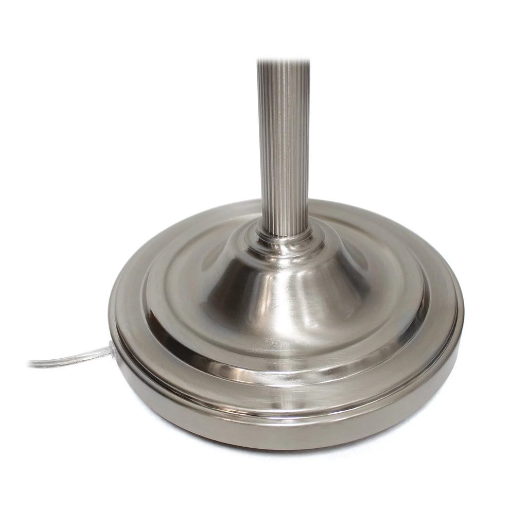 2 Light Torchiere Floor Lamp with White Marble Glass, Brushed Nickel G15322
