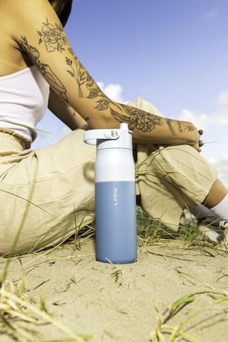 34oz Insulated Stainless Steel Water Bottle with Silicone Handle W60327