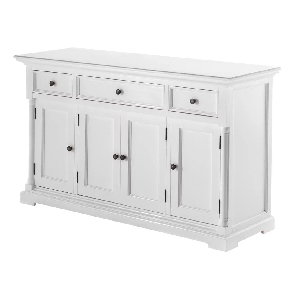 White Four-Door Buffet with Three Drawers Z557