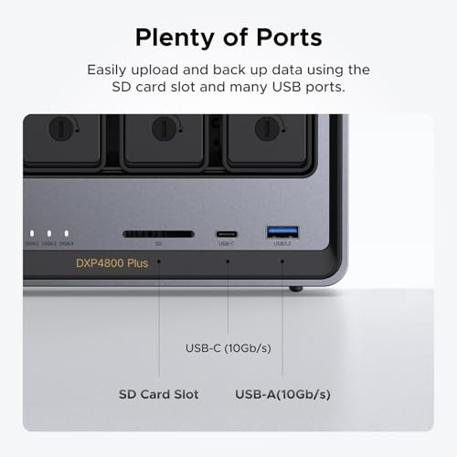 4-Bay Desktop NAS with Intel Pentium Gold 8505 CPU, 8GB DDR5 RAM, 128G SSD, 10GbE, 2.5GbE, M.2 NVMe Slots, 4K HDMI Z6792