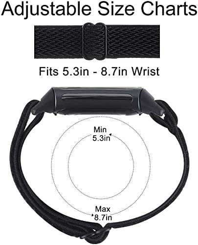 3-Pack Elastic Nylon & Silicone Bands for Fitbit Charge 6/ Charge 5 C3916
