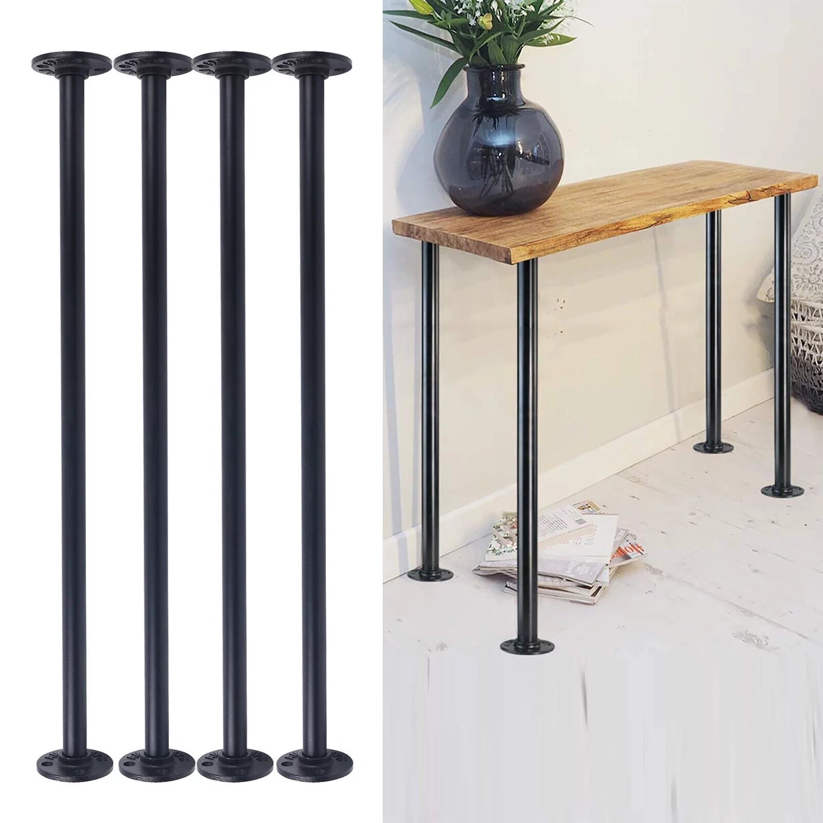 Black Metal Table Legs 4 Pack N450