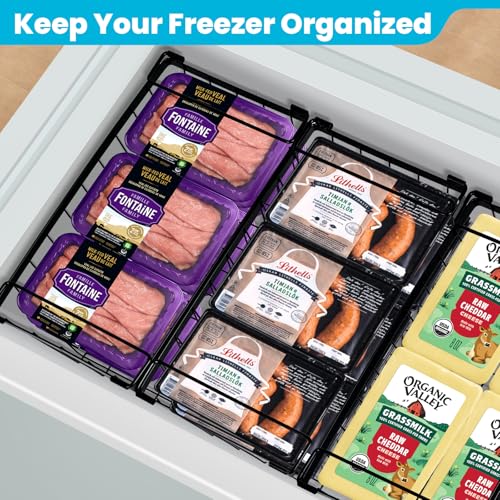 6 Pack Black Freezer Organizer Bins B4814