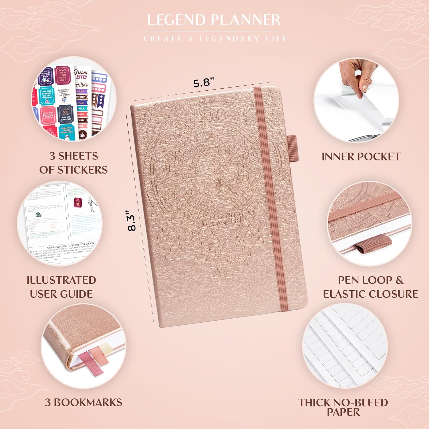 A5 Hardcover Undated Hourly Schedule Organizer Q876317
