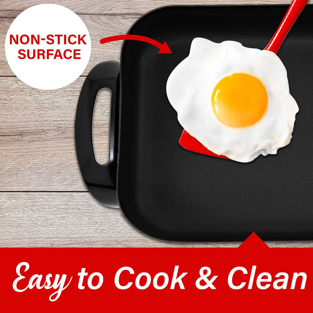 16" Non-Stick Electric Skillet with Glass Lid Black A275