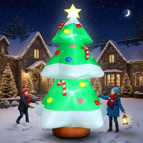 8 FT Christmas Inflatable Santa Claus with Gift Bag, Built-in LED Lights P9360