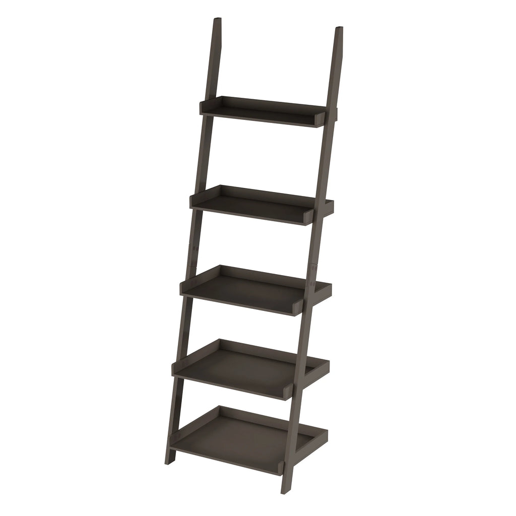 Slate Gray 5 Tier Leaning Bookshelf Z215384