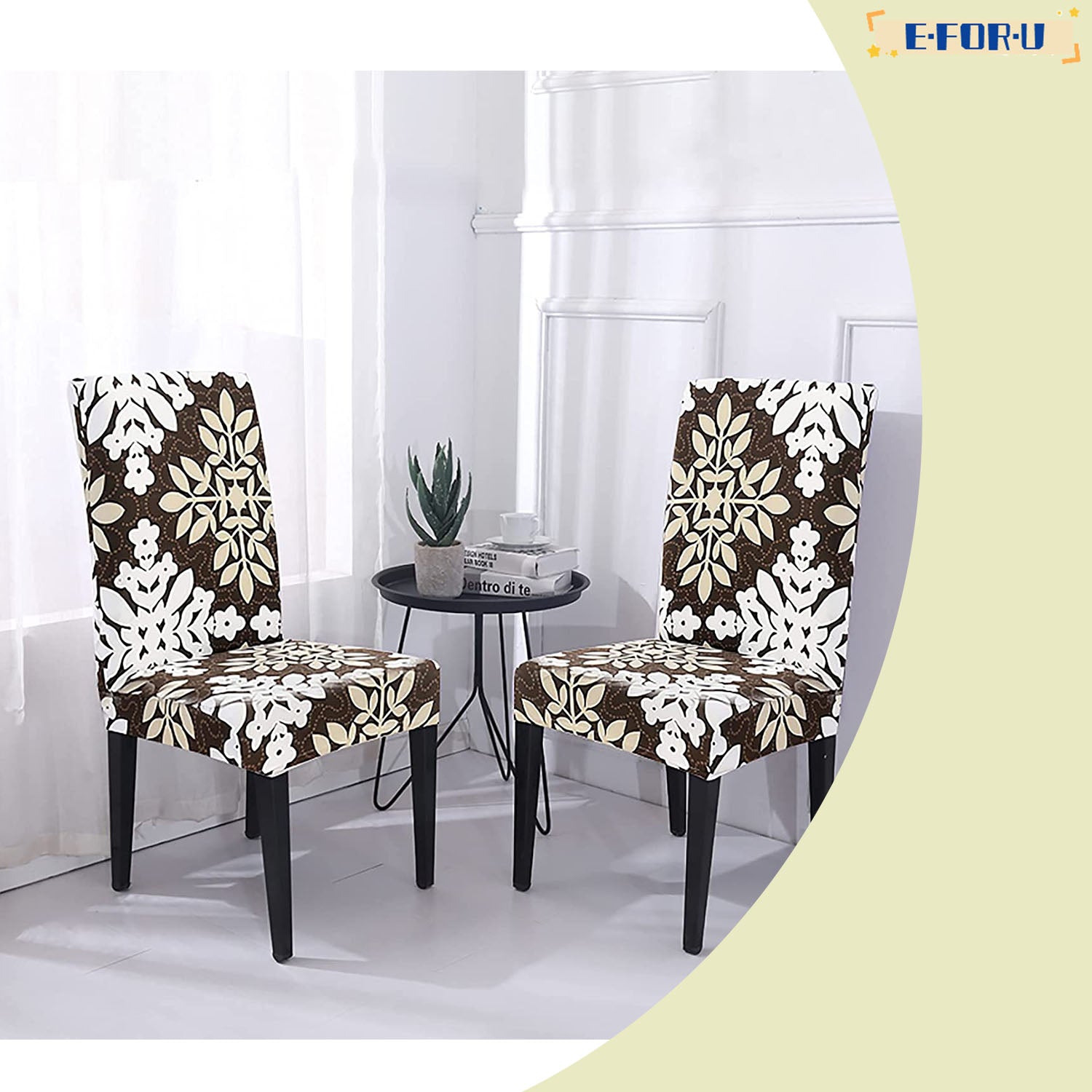 Set of 6 Stretch Spandex Dining Chair Covers H72081