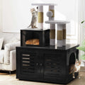 Cat Litter Box Enclosure with Cat Tree Hidden Cat Washroom Furniture with Divider P818205