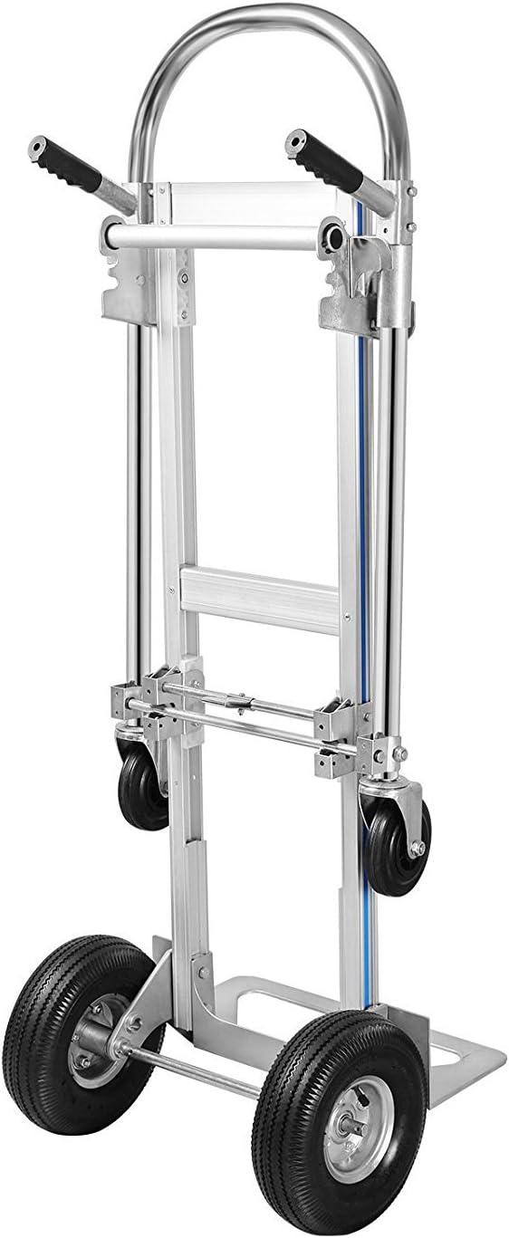 Heavy Duty Convertible Aluminum Hand Truck Dolly with Rubber Wheels C9285
