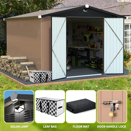 Metal Storage Shed 10x12 with Lockable Doors S414