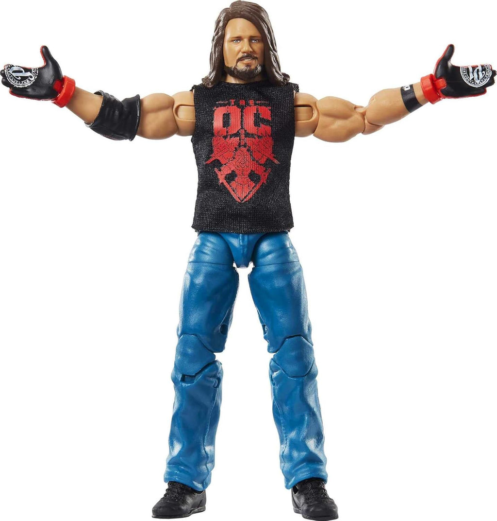 AJ Styles Action Figure with entrance shirt & Build-A-Figure Pieces, 6-in Posable Action Figure S497