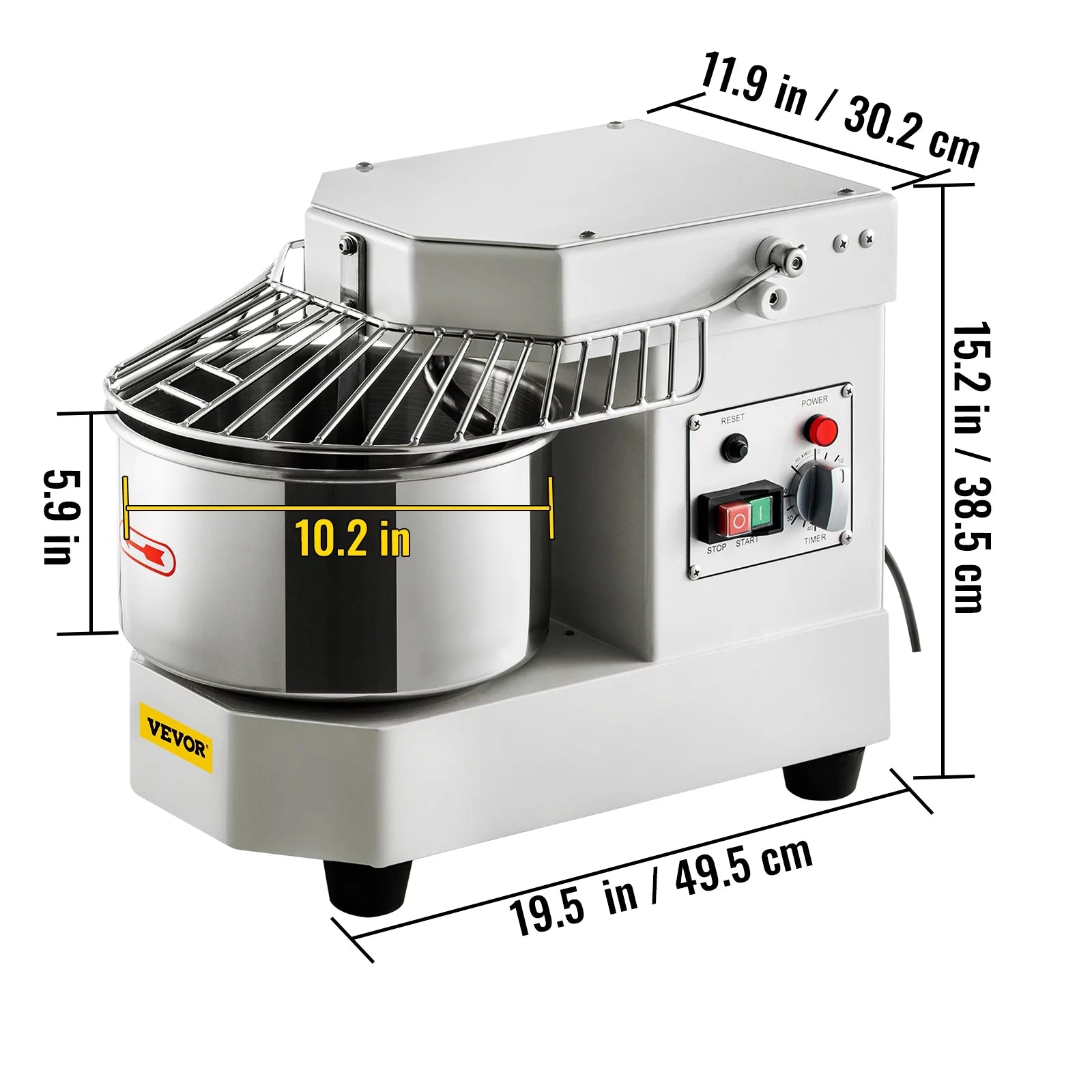7.3Qt 450W Commercial Food Mixer with Stainless Steel Bowl I5640