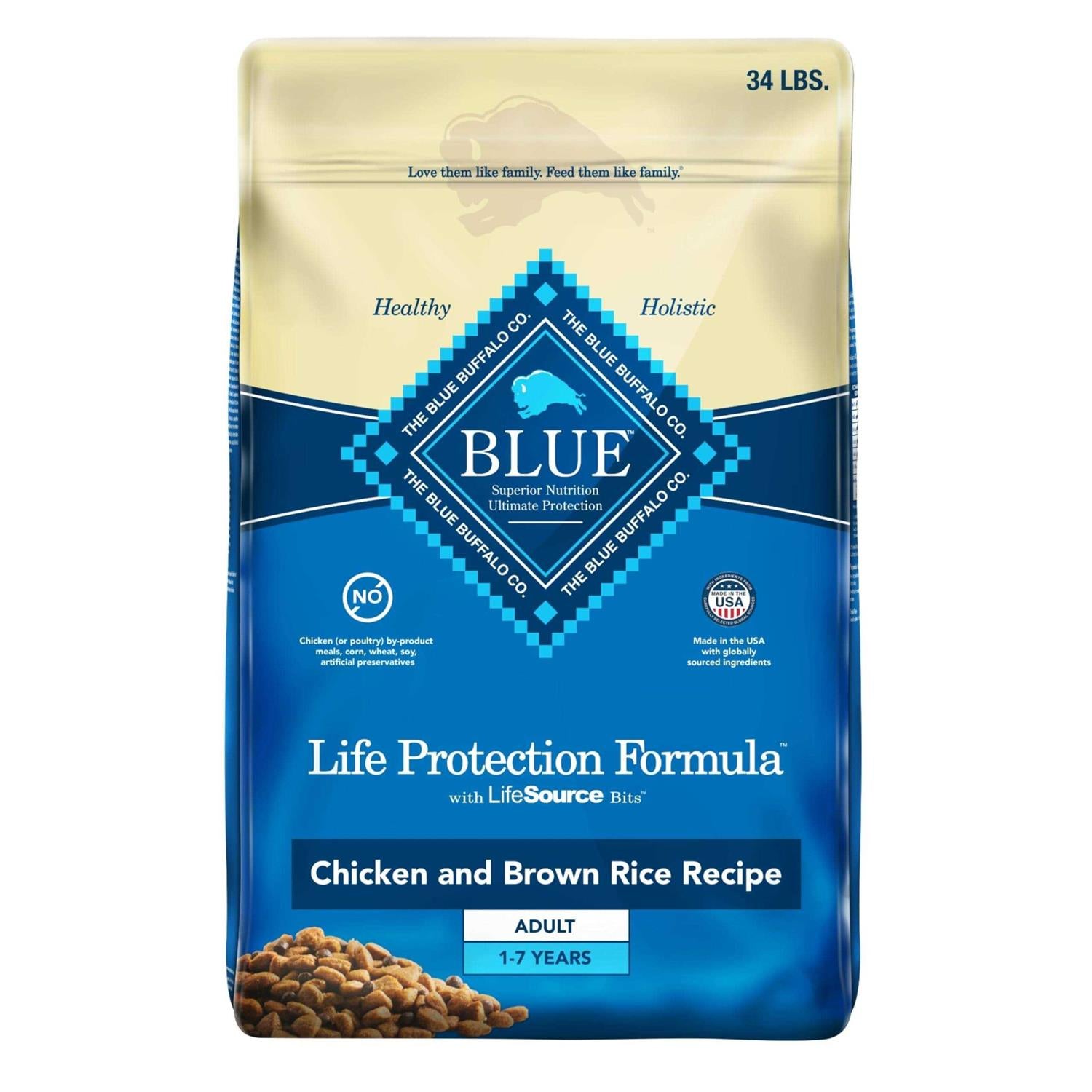 Blue Buffalo Life Protection Formula Natural Adult Dry Dog Food, Chicken and Brown Rice A7038