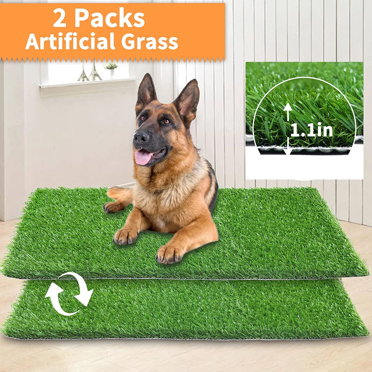 2-Pack Replacement Artificial Grass Pad with Drainage Holes X42104