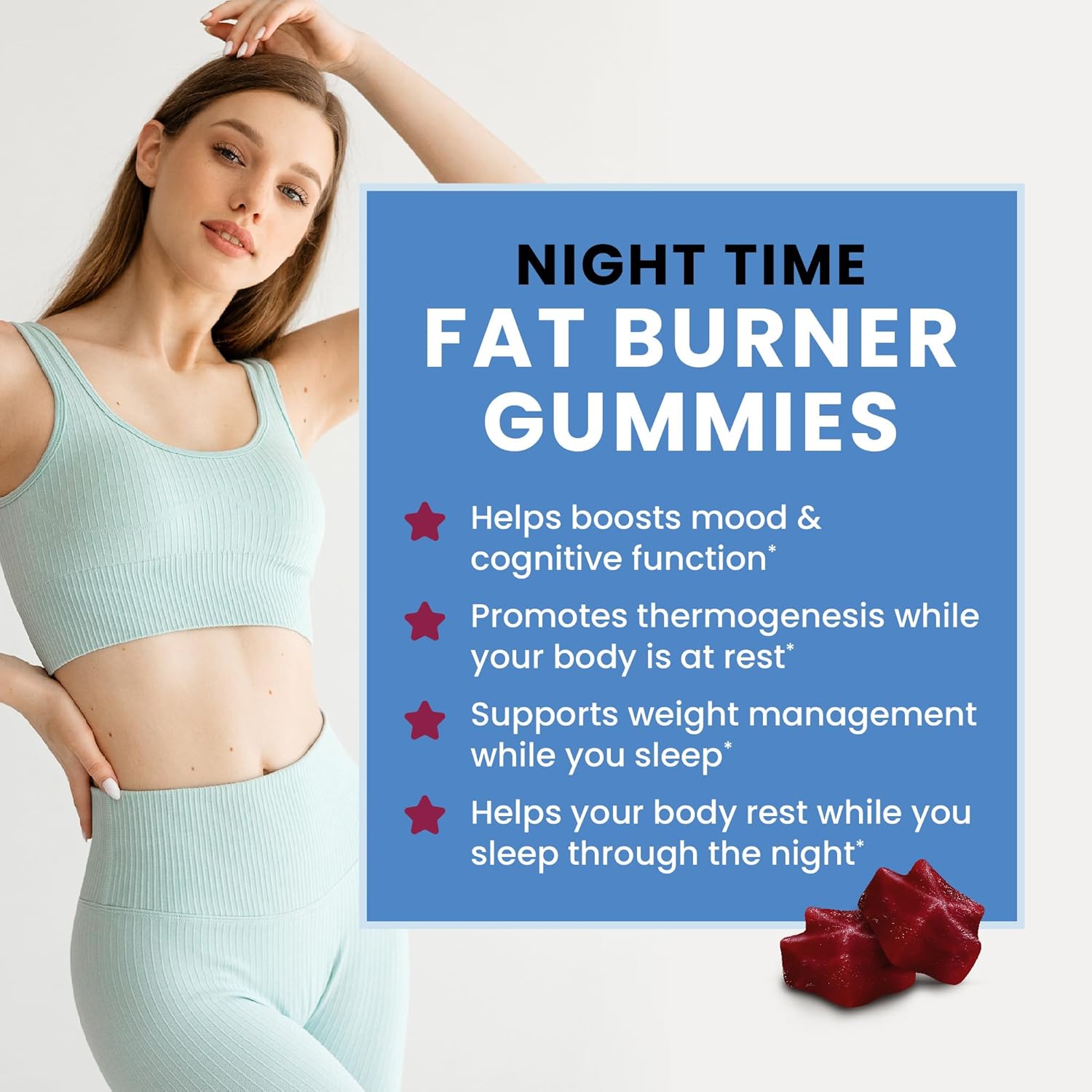 Night Time Fat Burner Gummies 60ct X654381