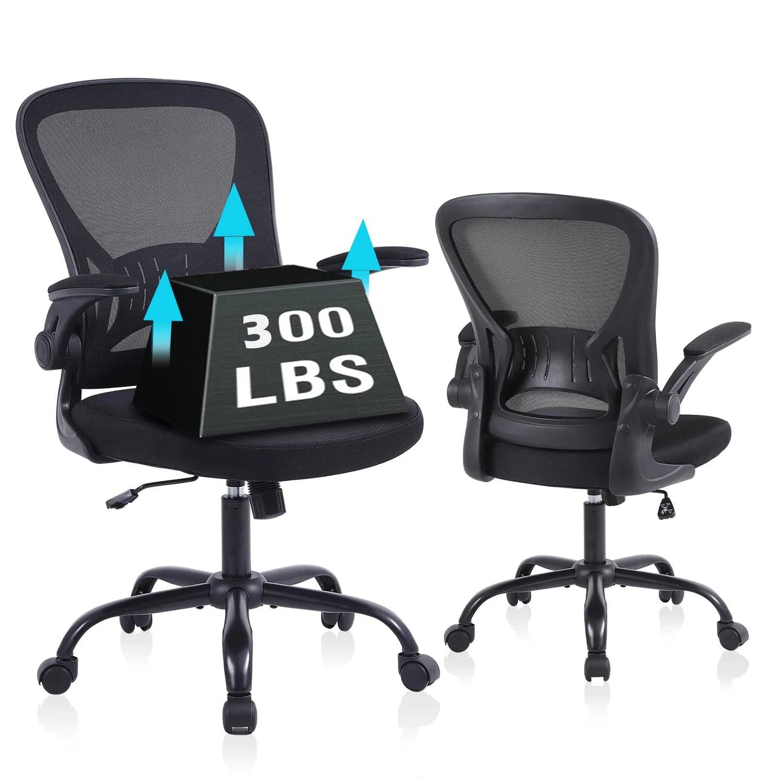 Black Mesh Ergonomic Office Chair with Lumbar Support W802