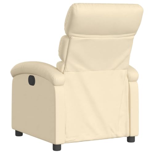 Cream Fabric Recliner Chair with Manual Adjustment Z6912