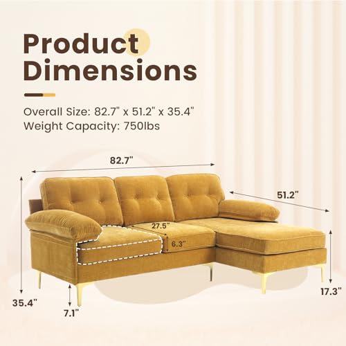 Blue L Shaped Sectional Sofa with Reversible Chaise T1770