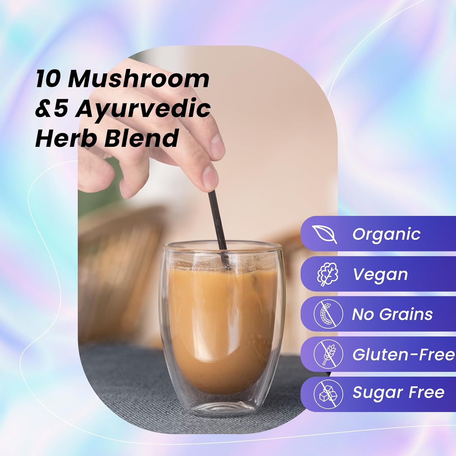 Organic Mushroom Colombian Instant Coffee 6.3 Oz 28 Servings O94672