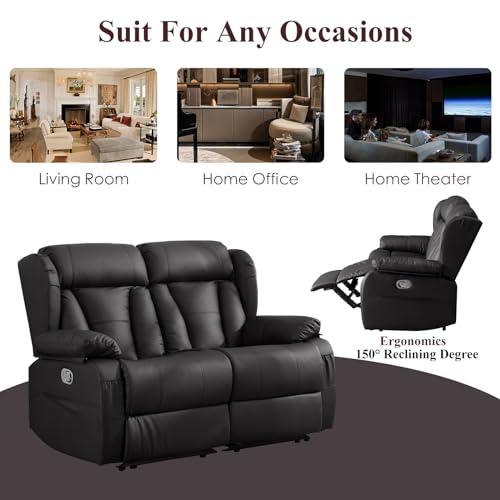 Brown RV Loveseat Recliner Sofa with Side Pockets Z101893